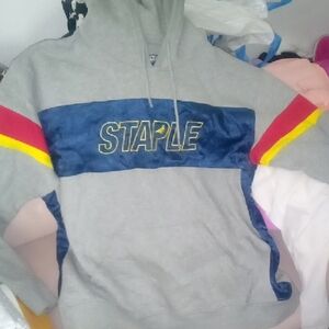 Staple Pigeon Hoodie Gray with Blue and Red Accents 2XL